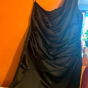 David’s Bridal Black off shoulder dress